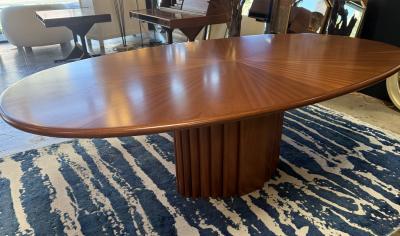 Gianfranco Frattini Oval Dining Table in Walnut with Extension Italy 1970s