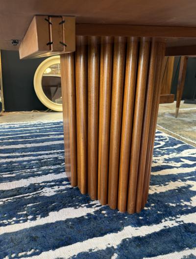 Gianfranco Frattini Oval Dining Table in Walnut with Extension Italy 1970s