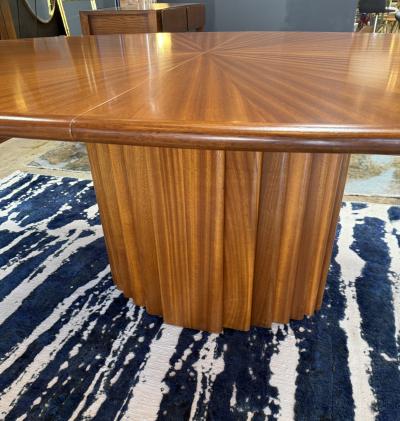 Gianfranco Frattini Oval Dining Table in Walnut with Extension Italy 1970s