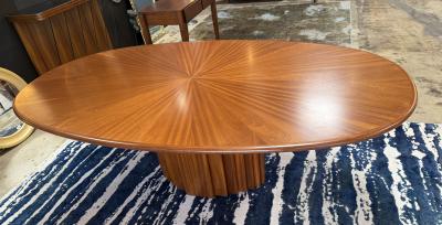 Gianfranco Frattini Oval Dining Table in Walnut with Extension Italy 1970s