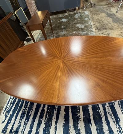 Gianfranco Frattini Oval Dining Table in Walnut with Extension Italy 1970s