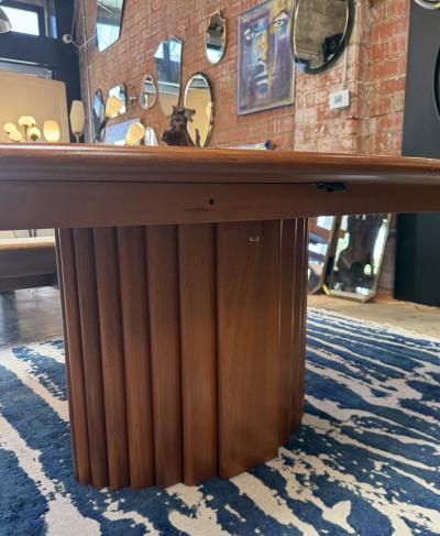 Gianfranco Frattini Oval Dining Table in Walnut with Extension Italy 1970s