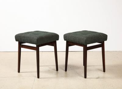 Gianfranco Frattini Pair of Upholstered Stools by Gianfranco Frattini for Cassina