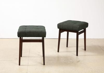 Gianfranco Frattini Pair of Upholstered Stools by Gianfranco Frattini for Cassina