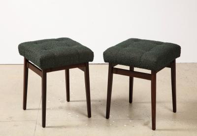 Gianfranco Frattini Pair of Upholstered Stools by Gianfranco Frattini for Cassina