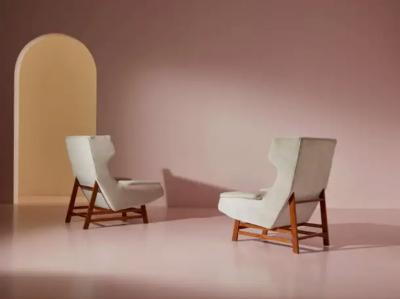 Gianfranco Frattini Pair of armchairs in the style of Gianfranco Frattini Italy 1950s