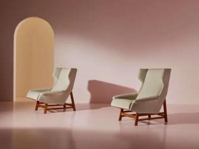 Gianfranco Frattini Pair of armchairs in the style of Gianfranco Frattini Italy 1950s