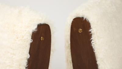 Gianfranco Frattini Rare Ivory Kalgan Lambskin Lounge Chairs Model 836 by Gianfranco Frattini