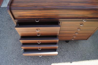Gianfranco Frattini Rosewood Rolltop Desk Cabinet Model 804 by Gianfranco Frattini for Bernini