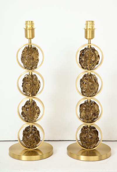 Gianluca Fontana amazing pair of rings lamps by Giuanluca Fontana