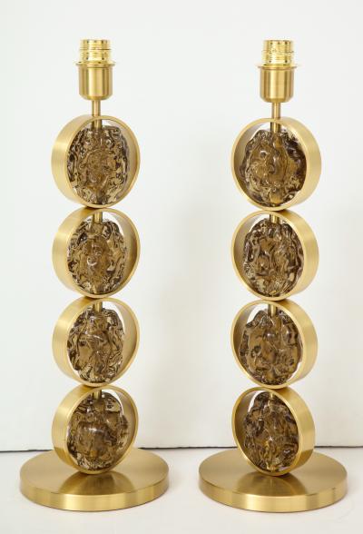 Gianluca Fontana amazing pair of rings lamps by Giuanluca Fontana