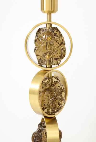 Gianluca Fontana amazing pair of rings lamps by Giuanluca Fontana
