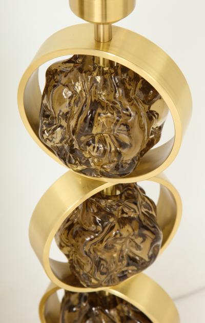 Gianluca Fontana amazing pair of rings lamps by Giuanluca Fontana