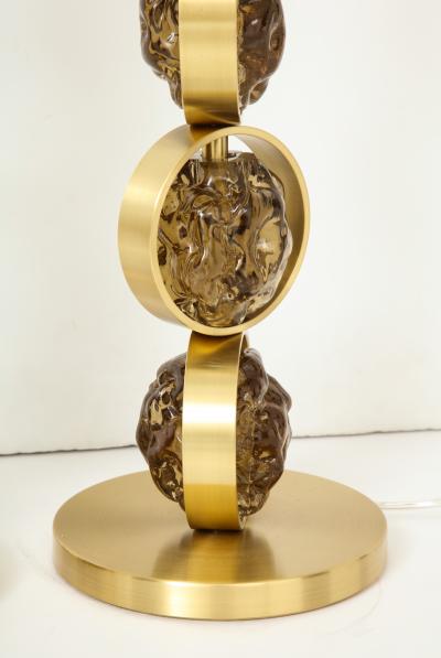 Gianluca Fontana amazing pair of rings lamps by Giuanluca Fontana