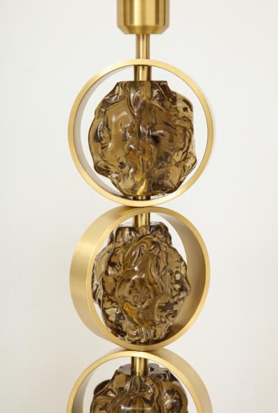Gianluca Fontana amazing pair of rings lamps by Giuanluca Fontana