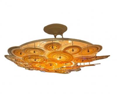 Gianmaria Potenza Gianmaria Potenza Glass Disc Flush Mount 1970s