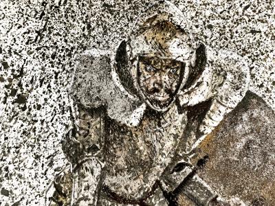 Gianni Benvenuti Don Quixote Nobleman on Horse with Sheep Action Painting 1961