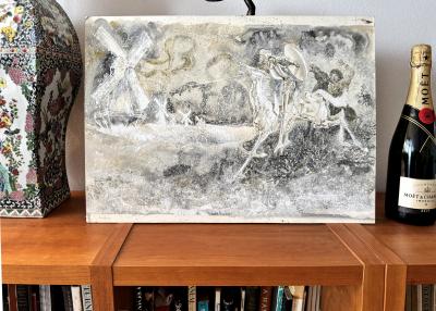 Gianni Benvenuti Don Quixote on Horseback with Lance Original Artwork