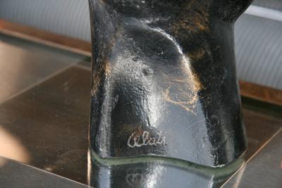 Gianni Celati Italian Sculpture in Gold Marble Amanti by Gianni Celati