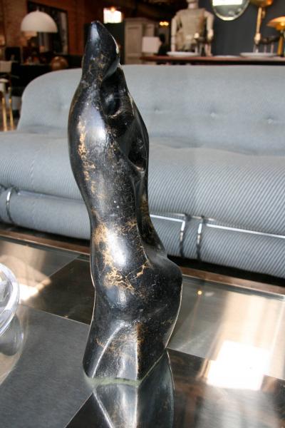 Gianni Celati Italian Sculpture in Gold Marble Amanti by Gianni Celati