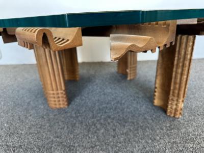 Gianni L Arosio Mid Century Modern Wood Sculpture Coffee Table by Gianni Arosio Italy 1990s