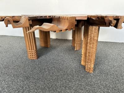 Gianni L Arosio Mid Century Modern Wood Sculpture Coffee Table by Gianni Arosio Italy 1990s