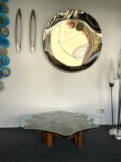 Gianni L Arosio Mid Century Modern Wood Sculpture Coffee Table by Gianni Arosio Italy 1990s
