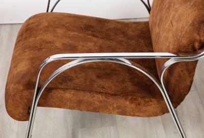 Gianni Moscatelli Gianni Moscatelli Pair of Chrome Lounge Chairs Italy circa 1970