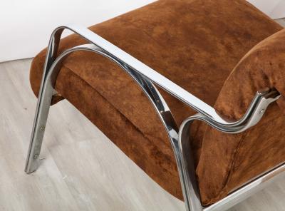 Gianni Moscatelli Gianni Moscatelli Pair of Chrome Lounge Chairs Italy circa 1970
