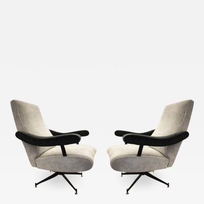 Gianni Moscatelli Reclining Swivel Lounge Chairs by Formanova