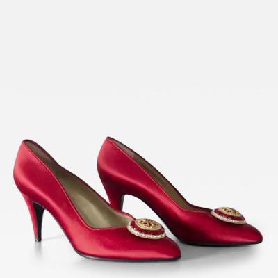 Gianni Versace Gianni Versace Vintage Red Shoes with Jewel