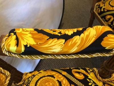 Gianni Versace Pair of 19th 20th Century Louis XVI Style Carved Armchairs