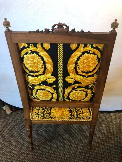 Gianni Versace Pair of 19th 20th Century Louis XVI Style Carved Armchairs