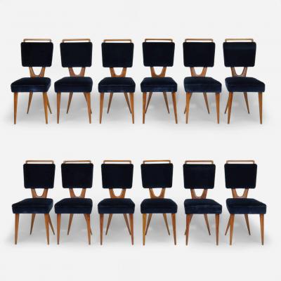 Gianni Vigorelli Rare set of twelve dining chairs
