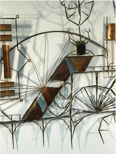 Giant Nail Wall Sculpture Abstract City Sky Line