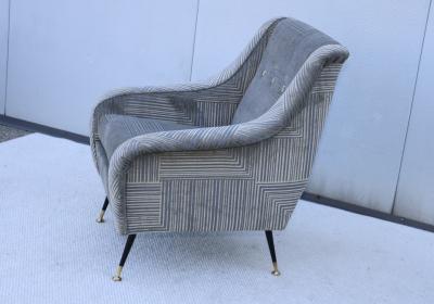 Gigi Radice 1950s Modern Italian Velvet Lounge Chair