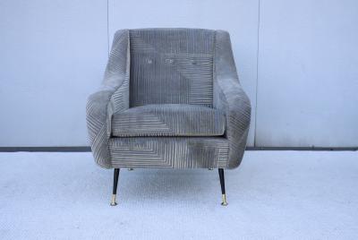 Gigi Radice 1950s Modern Italian Velvet Lounge Chair