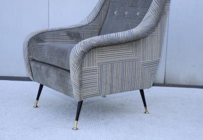 Gigi Radice 1950s Modern Italian Velvet Lounge Chair