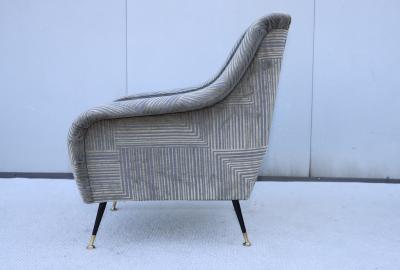 Gigi Radice 1950s Modern Italian Velvet Lounge Chair