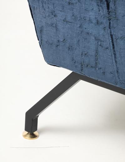 Gigi Radice 1960s Gigi Radice Blue Velvet Lounge Chairs