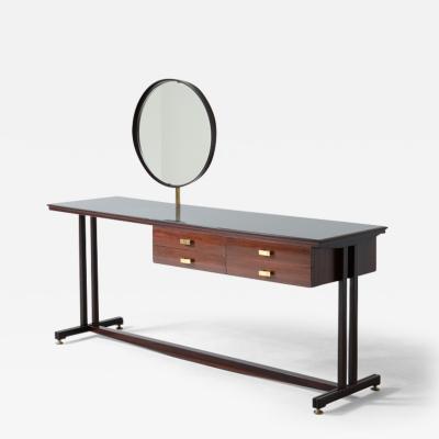 Gigi Radice Desk console with four side drawers and adjustable mirror held