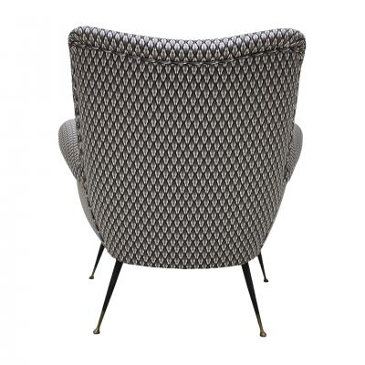 Gigi Radice Gigi Radice Mid Century Armchair Upholstered in Serpentino Fabric