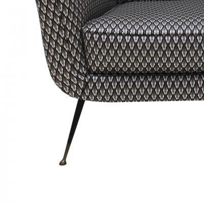 Gigi Radice Gigi Radice Mid Century Armchair Upholstered in Serpentino Fabric