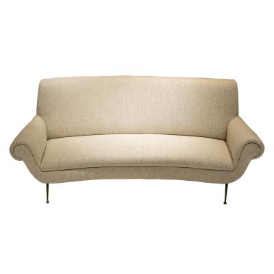 Gigi Radice Gigi Radice Mid Century Modern Chenille Cotton Curved Italian Sofa