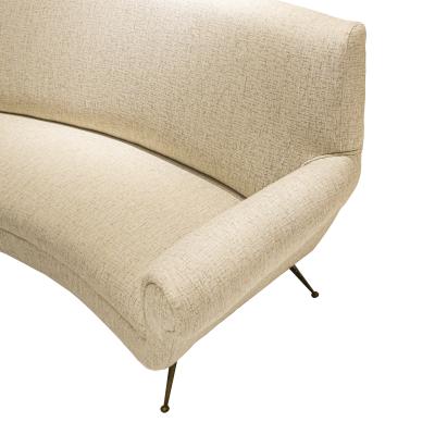 Gigi Radice Gigi Radice Mid Century Modern Chenille Cotton Curved Italian Sofa