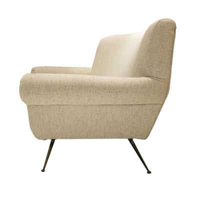 Gigi Radice Gigi Radice Mid Century Modern Chenille Cotton Curved Italian Sofa