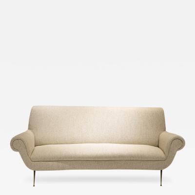 Gigi Radice Gigi Radice Mid Century Modern Chenille Cotton Curved Italian Sofa