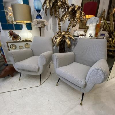 Gigi Radice Pair of Italian Gigi Radice Armchairs from the 1950s