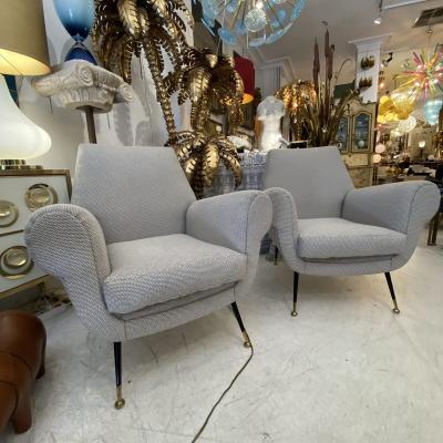 Gigi Radice Pair of Italian Gigi Radice Armchairs from the 1950s