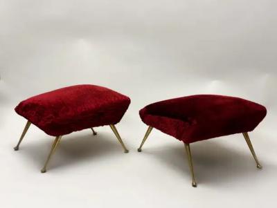 Gigi Radice Pair of Italian Mid Century Modern Futurist Benches Attr to Gigi Radice